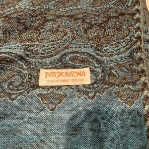 Pashmina Blue and Brown Scarf